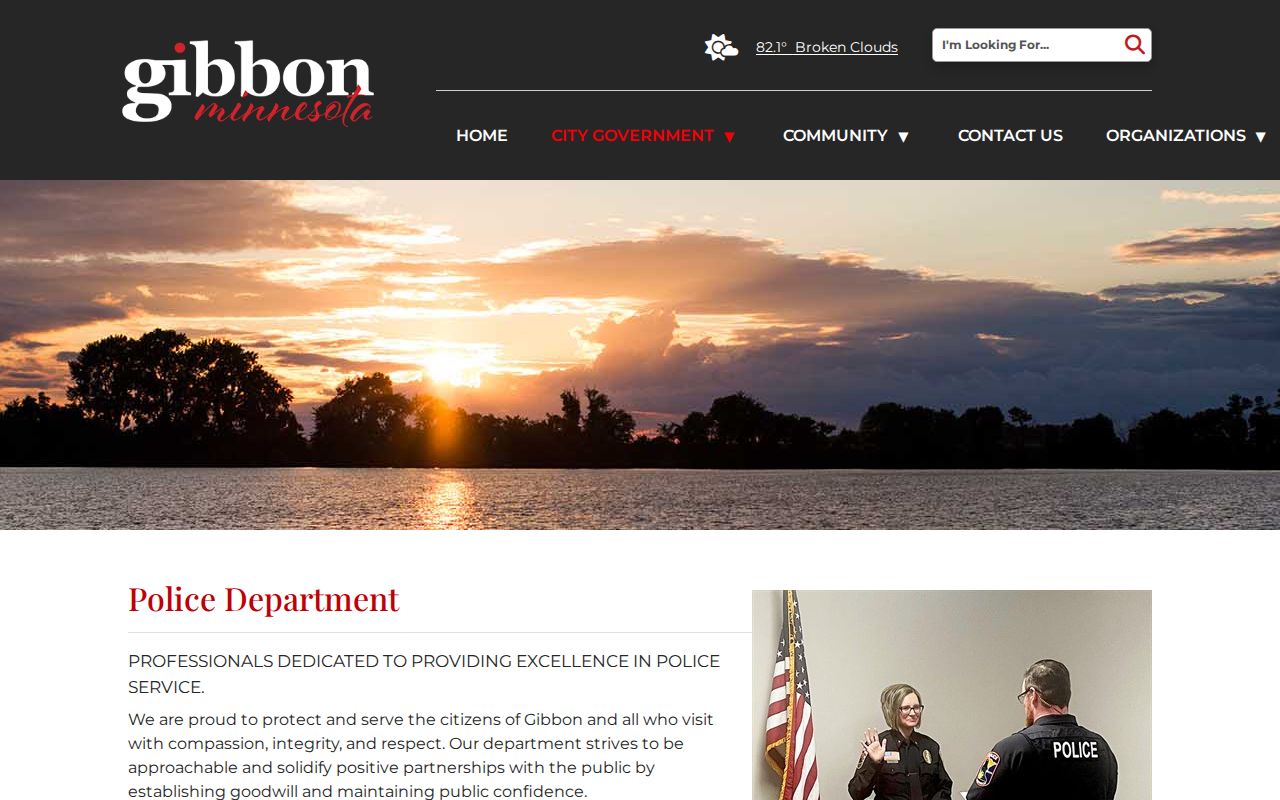 Gibbon Police page with a non-emergency contact and no warrant lookup for Gibbon warrant records